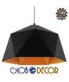 GLOBOSTAR® HEXAGON 01195 Μοντέρνο Κρεμαστό Φωτιστικό Οροφής με Ντουί 1 x E27 AC 220-240V IP20 - Μαύρο & Χρυσό - Μ46 x Π46 x Υ25cm